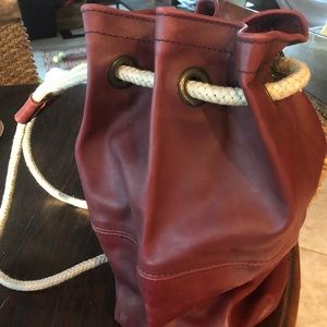 European leather backpack